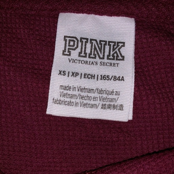 PINK waffle long sleeve flowy long sleeve t- shirt - Picture 2 of 3